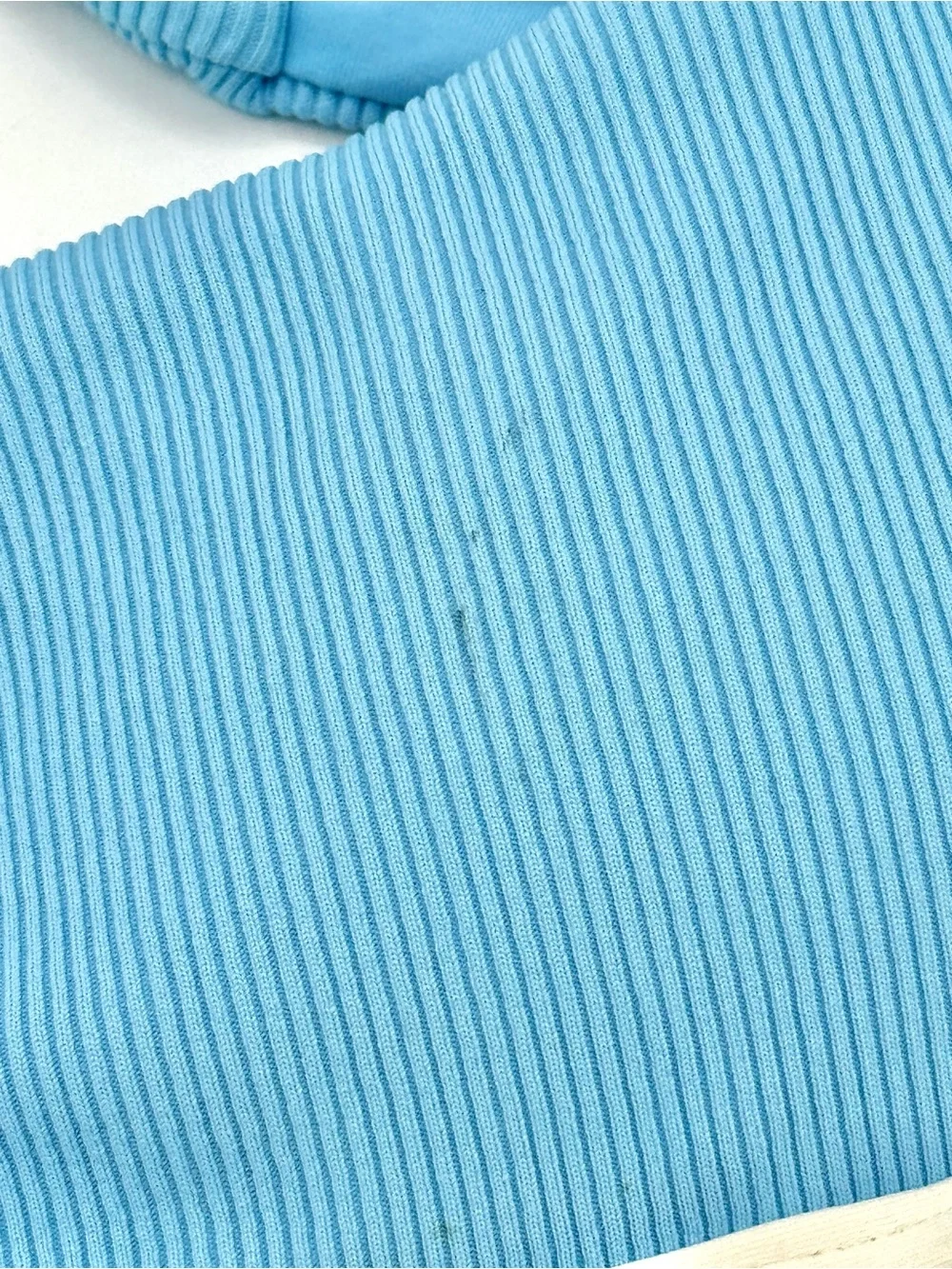 NWT L Space Hazel Swim Top in Seaspray Blue / Cream , Ribbed Bikini